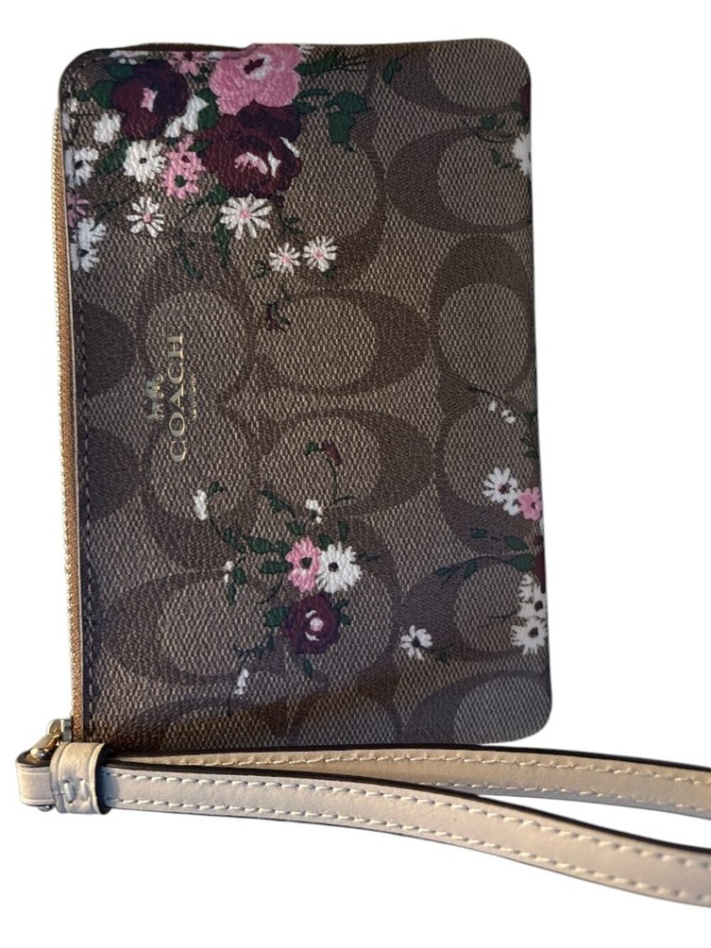 ✨ Coach Corner Zip Wristlet in Signature Canvas with Floral Print ✨